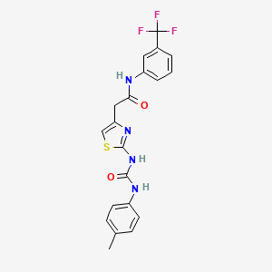 B2852900 2-(2-(3-(p-tolyl)ureido)thiazol-4-yl)-N-(3-(trifluoromethyl)phenyl)acetamide CAS No. 921484-06-2