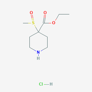molecular formula C9H18ClNO3S B2852909 Ethyl 4-methanesulfinylpiperidine-4-carboxylate hydrochloride CAS No. 1864061-63-1
