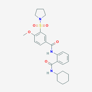 N-[2-(cyclohexylcarbamoyl)phenyl]-4-methoxy-3-pyrrolidin-1-ylsulfonylbenzamide