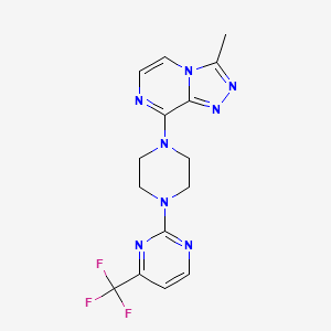 B2852911 2-(4-{3-Methyl-[1,2,4]triazolo[4,3-a]pyrazin-8-yl}piperazin-1-yl)-4-(trifluoromethyl)pyrimidine CAS No. 2097869-13-9