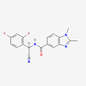B2852913 N-[cyano(2,4-difluorophenyl)methyl]-1,2-dimethyl-1H-1,3-benzodiazole-5-carboxamide CAS No. 1355787-69-7