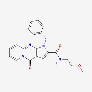 molecular formula C21H20N4O3 B2852935 1-benzyl-N-(2-methoxyethyl)-4-oxo-1,4-dihydropyrido[1,2-a]pyrrolo[2,3-d]pyrimidine-2-carboxamide CAS No. 896818-11-4