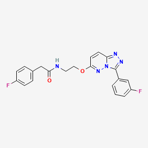 molecular formula C21H17F2N5O2 B2852946 2-(4-fluorophenyl)-N-(2-((3-(3-fluorophenyl)-[1,2,4]triazolo[4,3-b]pyridazin-6-yl)oxy)ethyl)acetamide CAS No. 1021098-72-5