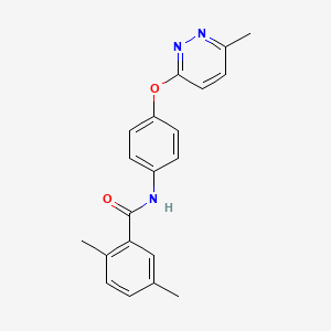 molecular formula C20H19N3O2 B2852952 2,5-dimethyl-N-(4-((6-methylpyridazin-3-yl)oxy)phenyl)benzamide CAS No. 1207053-71-1