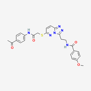molecular formula C25H24N6O4S B2852958 N-(2-(6-((2-((4-acetylphenyl)amino)-2-oxoethyl)thio)-[1,2,4]triazolo[4,3-b]pyridazin-3-yl)ethyl)-4-methoxybenzamide CAS No. 872995-88-5