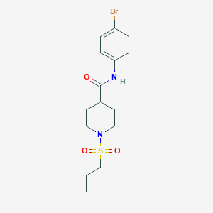 molecular formula C15H21BrN2O3S B285296 N-(4-bromophenyl)-1-(propylsulfonyl)-4-piperidinecarboxamide 