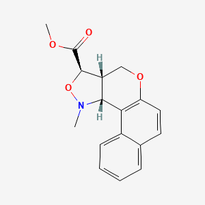 molecular formula C17H17NO4 B2852965 methyl (13S,14R,17R)-16-methyl-11,15-dioxa-16-azatetracyclo[8.7.0.0^{2,7}.0^{13,17}]heptadeca-1(10),2(7),3,5,8-pentaene-14-carboxylate CAS No. 318247-28-8