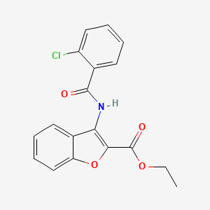 B2852974 Ethyl 3-(2-chlorobenzamido)benzofuran-2-carboxylate CAS No. 477498-96-7