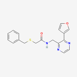 2-(benzylthio)-N-((3-(furan-3-yl)pyrazin-2-yl)methyl)acetamide