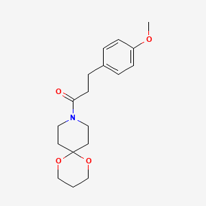 molecular formula C18H25NO4 B2853004 3-(4-Methoxyphenyl)-1-(1,5-dioxa-9-azaspiro[5.5]undecan-9-yl)propan-1-one CAS No. 1328849-80-4