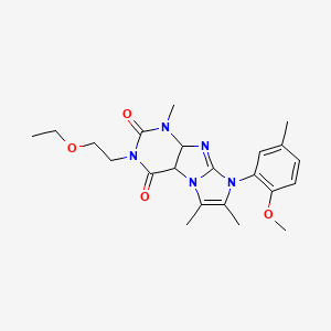 molecular formula C22H27N5O4 B2853005 3-(2-ethoxyethyl)-8-(2-methoxy-5-methylphenyl)-1,6,7-trimethyl-1H,2H,3H,4H,8H-imidazo[1,2-g]purine-2,4-dione CAS No. 878719-60-9