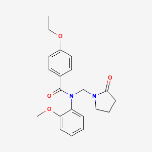 molecular formula C21H24N2O4 B2853008 4-ethoxy-N-(2-methoxyphenyl)-N-[(2-oxopyrrolidin-1-yl)methyl]benzamide CAS No. 852155-55-6