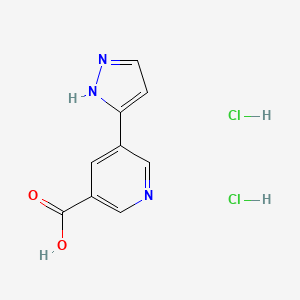 5-(1H-Pyrazol-5-yl)pyridine-3-carboxylic acid;dihydrochloride