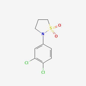 molecular formula C9H9Cl2NO2S B2853013 2-(3,4-dichlorophenyl)tetrahydro-1H-1lambda~6~-isothiazole-1,1-dione CAS No. 701305-11-5