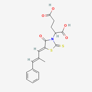 2-((Z)-5-((E)-2-methyl-3-phenylallylidene)-4-oxo-2-thioxothiazolidin-3-yl)pentanedioic acid