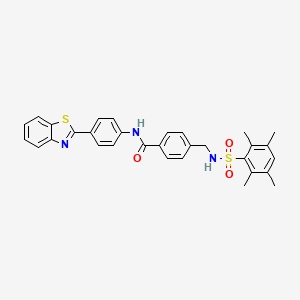 N-[4-(1,3-BENZOTHIAZOL-2-YL)PHENYL]-4-[(2,3,5,6-TETRAMETHYLBENZENESULFONAMIDO)METHYL]BENZAMIDE