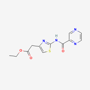 B2853031 Ethyl 2-(2-(pyrazine-2-carboxamido)thiazol-4-yl)acetate CAS No. 495382-37-1