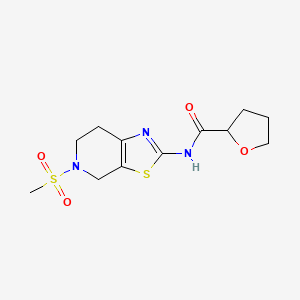 N-{5-methanesulfonyl-4H,5H,6H,7H-[1,3]thiazolo[5,4-c]pyridin-2-yl}oxolane-2-carboxamide