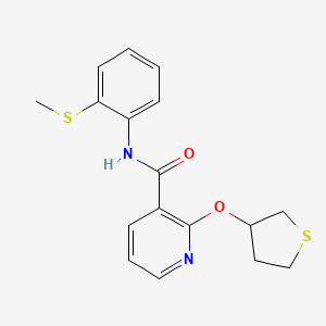 molecular formula C17H18N2O2S2 B2853036 N-(2-(methylthio)phenyl)-2-((tetrahydrothiophen-3-yl)oxy)nicotinamide CAS No. 2034240-81-6