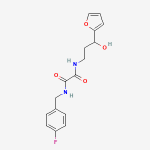 molecular formula C16H17FN2O4 B2853041 N1-(4-fluorobenzyl)-N2-(3-(furan-2-yl)-3-hydroxypropyl)oxalamide CAS No. 1421516-83-7