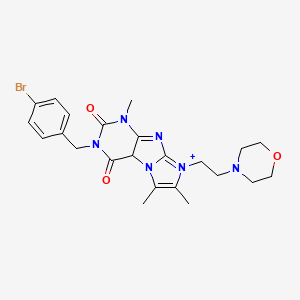 molecular formula C23H27BrN6O3 B2853042 3-[(4-bromophenyl)methyl]-1,6,7-trimethyl-8-[2-(morpholin-4-yl)ethyl]-1H,2H,3H,4H,8H-imidazo[1,2-g]purine-2,4-dione CAS No. 1795485-82-3