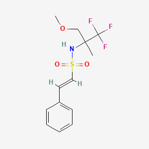 molecular formula C13H16F3NO3S B2853046 (E)-2-Phenyl-N-(1,1,1-trifluoro-3-methoxy-2-methylpropan-2-yl)ethenesulfonamide CAS No. 2173611-29-3