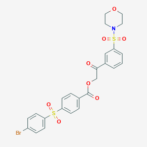 molecular formula C25H22BrNO8S2 B285305 2-[3-(4-Morpholinylsulfonyl)phenyl]-2-oxoethyl 4-[(4-bromophenyl)sulfonyl]benzoate 