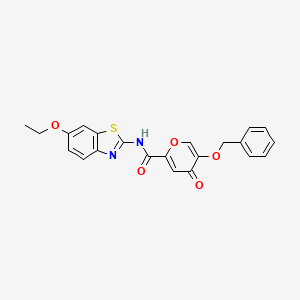 molecular formula C22H18N2O5S B2853053 5-(benzyloxy)-N-(6-ethoxybenzo[d]thiazol-2-yl)-4-oxo-4H-pyran-2-carboxamide CAS No. 1021134-58-6