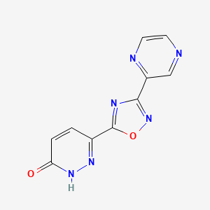 molecular formula C10H6N6O2 B2853057 6-(3-pyrazin-2-yl-1,2,4-oxadiazol-5-yl)pyridazin-3(2H)-one CAS No. 1239847-01-8