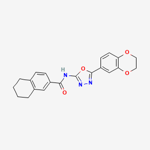 N-[5-(2,3-dihydro-1,4-benzodioxin-6-yl)-1,3,4-oxadiazol-2-yl]-5,6,7,8-tetrahydronaphthalene-2-carboxamide