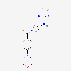 molecular formula C18H21N5O2 B2853059 (4-Morpholinophenyl)(3-(pyrimidin-2-ylamino)azetidin-1-yl)methanone CAS No. 2034420-95-4