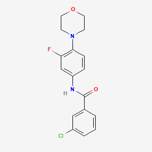 molecular formula C17H16ClFN2O2 B2853060 3-chloro-N-(3-fluoro-4-morpholinophenyl)benzenecarboxamide CAS No. 478079-68-4
