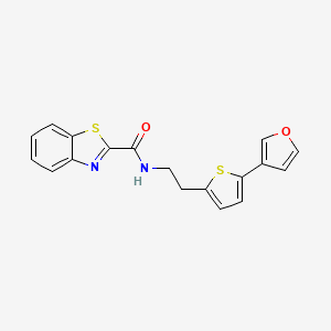 molecular formula C18H14N2O2S2 B2853065 N-(2-(5-(furan-3-yl)thiophen-2-yl)ethyl)benzo[d]thiazole-2-carboxamide CAS No. 2034254-84-5