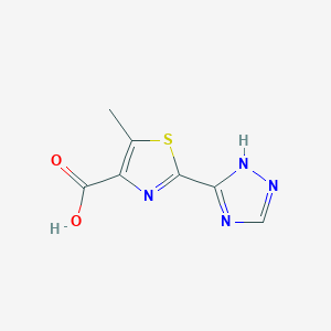 molecular formula C7H6N4O2S B2853068 5-methyl-2-(4H-1,2,4-triazol-3-yl)-1,3-thiazole-4-carboxylic acid CAS No. 1553367-71-7