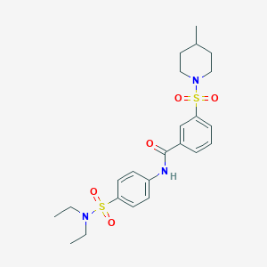 N-{4-[(diethylamino)sulfonyl]phenyl}-3-[(4-methyl-1-piperidinyl)sulfonyl]benzamide