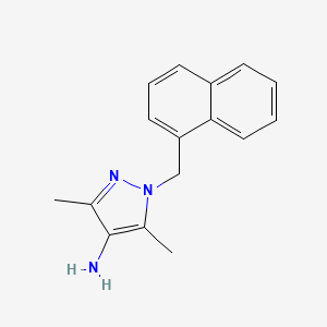 molecular formula C16H17N3 B2853074 3,5-Dimethyl-1-(1-naphthylmethyl)-1H-pyrazol-4-amine CAS No. 512809-78-8