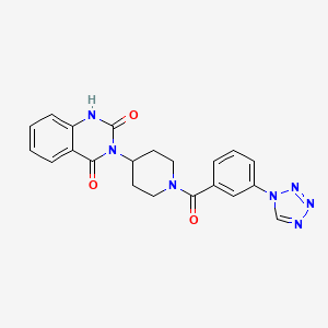 molecular formula C21H19N7O3 B2853081 3-(1-(3-(1H-tetrazol-1-yl)benzoyl)piperidin-4-yl)quinazoline-2,4(1H,3H)-dione CAS No. 2034532-22-2