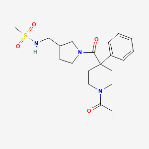 N-[[1-(4-Phenyl-1-prop-2-enoylpiperidine-4-carbonyl)pyrrolidin-3-yl]methyl]methanesulfonamide