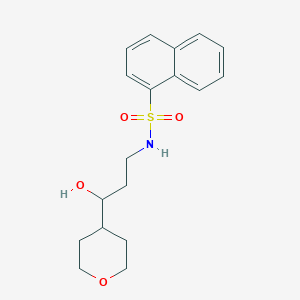 molecular formula C18H23NO4S B2853087 N-(3-hydroxy-3-(tetrahydro-2H-pyran-4-yl)propyl)naphthalene-1-sulfonamide CAS No. 2034241-45-5
