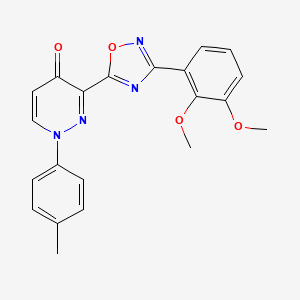 molecular formula C21H18N4O4 B2853096 4-[(2,5-Dimethylphenyl)sulfonyl]-7-{[(2-fluorobenzyl)oxy]methyl}-2,3,4,5-tetrahydro-1,4-benzoxazepine CAS No. 1113122-40-9