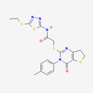 N-(5-(ethylthio)-1,3,4-thiadiazol-2-yl)-2-((4-oxo-3-(p-tolyl)-3,4,6,7-tetrahydrothieno[3,2-d]pyrimidin-2-yl)thio)acetamide