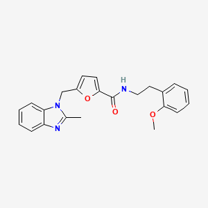 N-(2-methoxyphenethyl)-5-((2-methyl-1H-benzo[d]imidazol-1-yl)methyl)furan-2-carboxamide