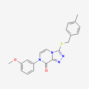 molecular formula C20H18N4O2S B2853111 7-(3-methoxyphenyl)-3-[(4-methylbenzyl)thio][1,2,4]triazolo[4,3-a]pyrazin-8(7H)-one CAS No. 1242914-46-0