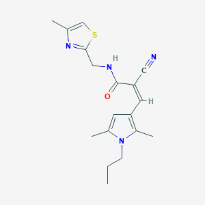 (Z)-2-cyano-3-(2,5-dimethyl-1-propylpyrrol-3-yl)-N-[(4-methyl-1,3-thiazol-2-yl)methyl]prop-2-enamide