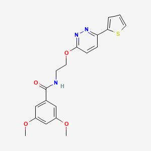 molecular formula C19H19N3O4S B2853122 3,5-二甲氧基-N-(2-((6-(噻吩-2-基)哒嗪-3-基)氧基)乙基)苯甲酰胺 CAS No. 920378-03-6