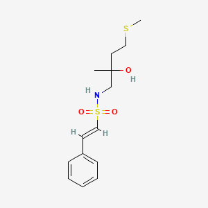 molecular formula C14H21NO3S2 B2853131 (E)-N-(2-hydroxy-2-methyl-4-(methylthio)butyl)-2-phenylethenesulfonamide CAS No. 1396891-44-3