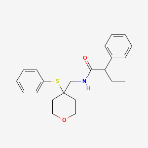 2-phenyl-N-((4-(phenylthio)tetrahydro-2H-pyran-4-yl)methyl)butanamide