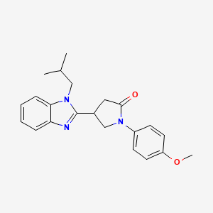 molecular formula C22H25N3O2 B2853136 4-(1-isobutyl-1H-benzo[d]imidazol-2-yl)-1-(4-methoxyphenyl)pyrrolidin-2-one CAS No. 840496-20-0