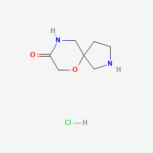 molecular formula C7H13ClN2O2 B2853141 6-氧杂-2,9-二氮杂螺[4.5]癸-8-酮盐酸盐 CAS No. 1778734-60-3