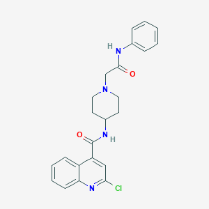 molecular formula C23H23ClN4O2 B2853143 2-chloro-N-{1-[(phenylcarbamoyl)methyl]piperidin-4-yl}quinoline-4-carboxamide CAS No. 938802-77-8